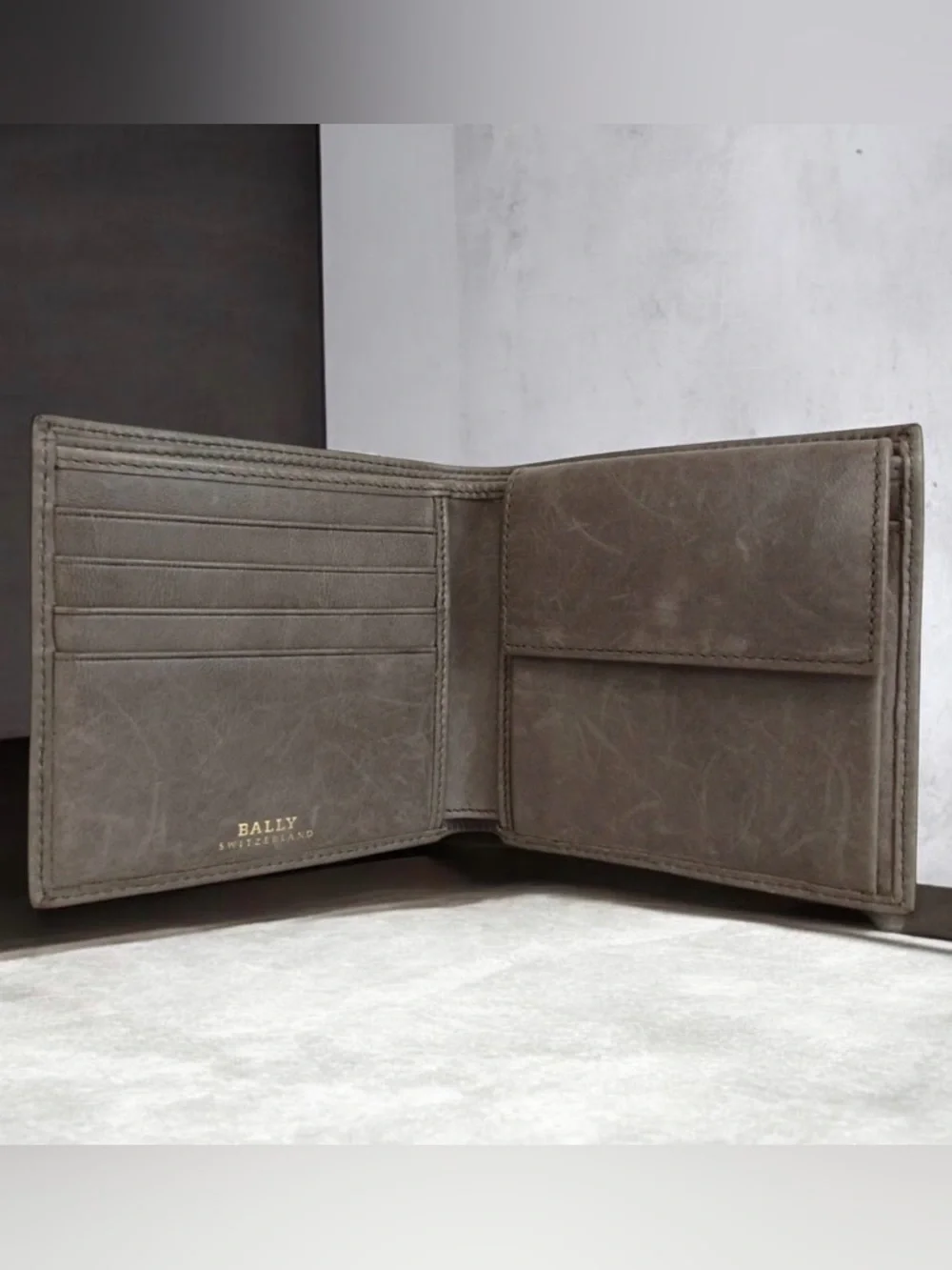 BALLY Signature Stripe Leather Bifold Wallet 🖤